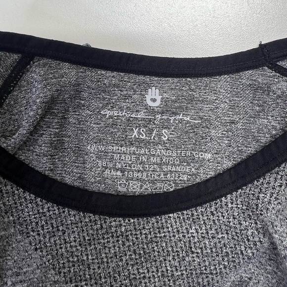 Spiritual Gangster Gray Activewear Athletic Long Sleeve Top Size XS/S NEW - Picture 5 of 11